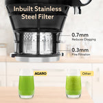 Regency Slow Juicer, 250 Watt AC Motor, Cold Pressed - Fruit, Vegetable Juicer & Nut Milks, Easy Assembly & Cleaning, Intelligent Safety Features & Auto Reverse, Stainless Steel Filter, BPA-Free