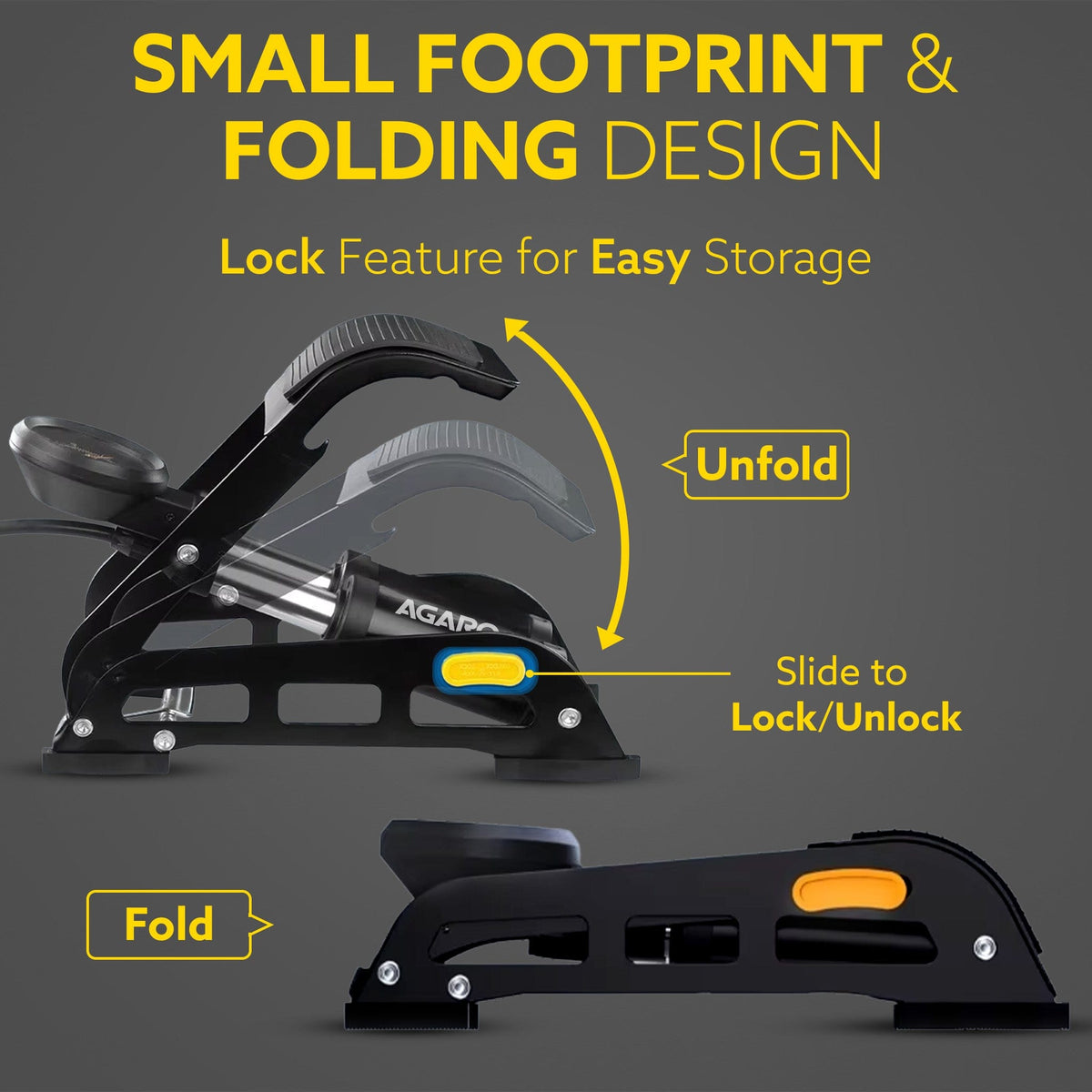 Foot Tyre Inflator, Double Cylinder Rapid Inflation, 160 PSI, High-Pressure Foot Air Pump with Integrated Gauge for Car, Bike & Cycle, Hands-Free Pedal Operation, Durable Steel Base, FP1919
