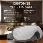 Supreme Eye Massager with Lukewarm Heat, Relax, Reduce Eye Strain, Relief from Stress, Headache & Migraine Pain, Air Compression Massage, 180° Foldable, 5 Modes, Bluetooth Music, Improves Sleep