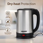 AGARO Sonnet Electric Kettle, 1.5L, 1500W, Stainless Steel Body