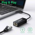 Type C to Ethernet Adapter RJ45 to Thunderbolt 3 Type C Gigabit Network LAN 1000Mbps Converter Compatible with All Type C Devices, Black