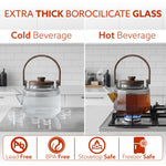 Elite 600ml Borosilicate Glass Kettle | Heat Resistant, Stovetop & Microwave Safe, Durable Clear Glass for Tea, Coffee, Water & Hot Beverages