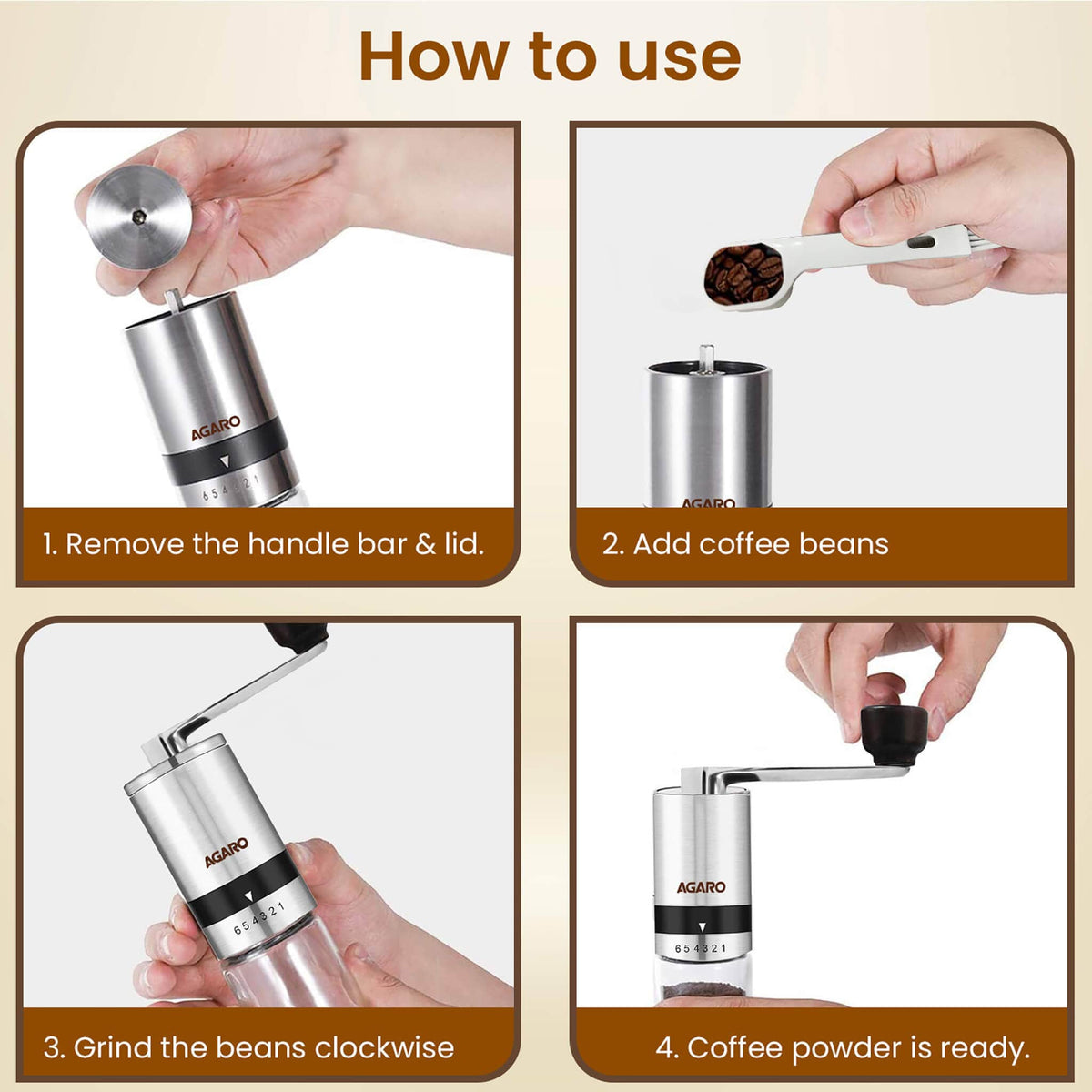 Elite Manual Coffee Grinder - Silver