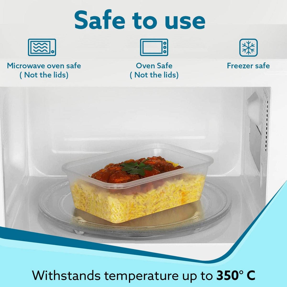 Food Storage Container With Lid, Multipurpose, Rectangular, Leak Proof, BPA Free, 120Ml, 240ml, 500ml, 1L, 1.5L, 2.5L, Set of 6
