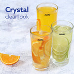 Elegant 290 ml Glasses Set of 6, Transparent Drinking Water Glass Set, Glass Tumbler for Water, Cold Drink, Juice, Dishwasher Safe, for Daily Use & Gifting