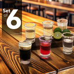 Elegant Shot Glass 45ml, Set of 6, Whisky Shot, Vodka Shot, Tequila Shot, Liquor Shot, Wine Tasting, Cocktail, Home, Bar