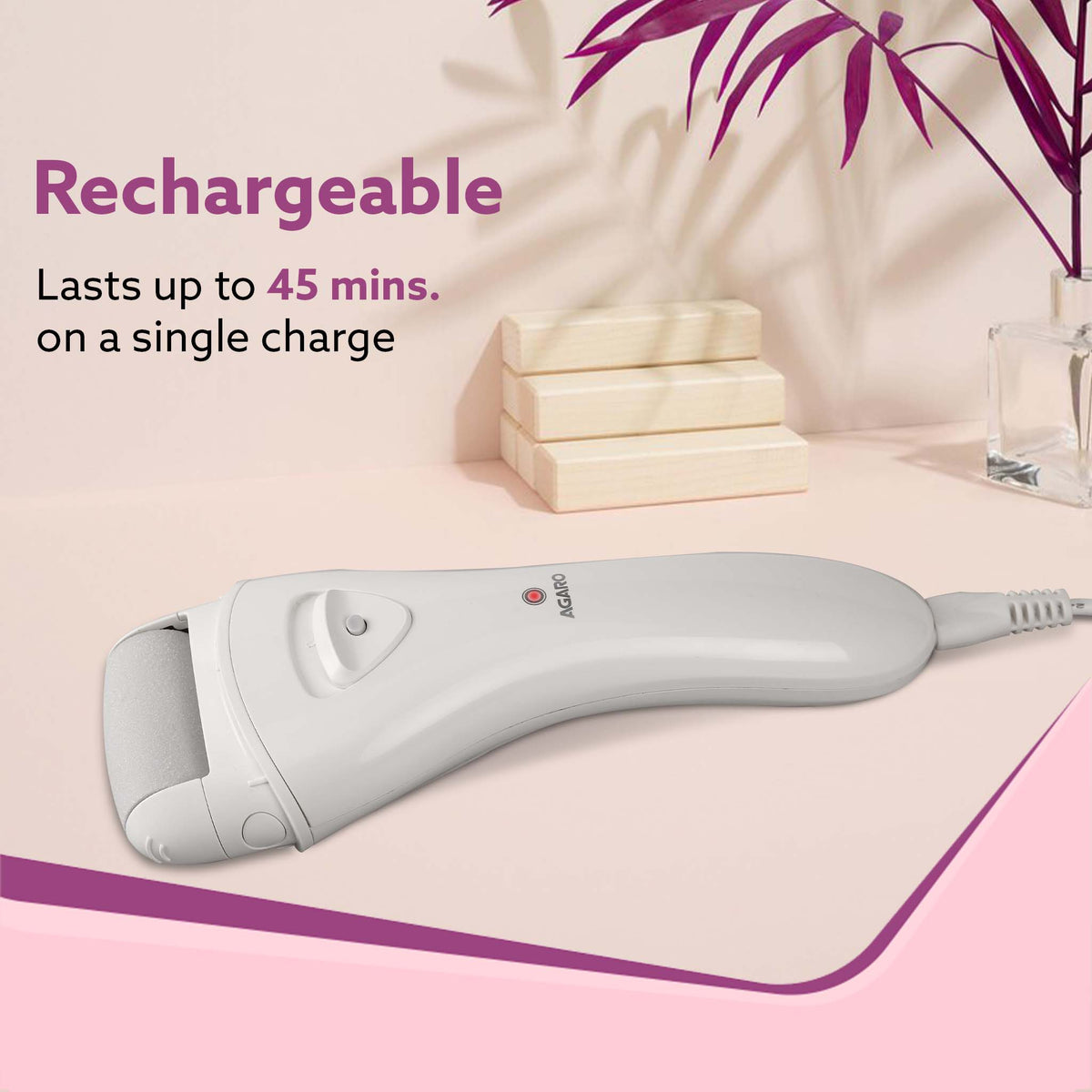 CR3001 Callus Remover with 3 Interchangeable Head Rollers, Rechargeable for Foot Care, Callus & Dead Skin Removal