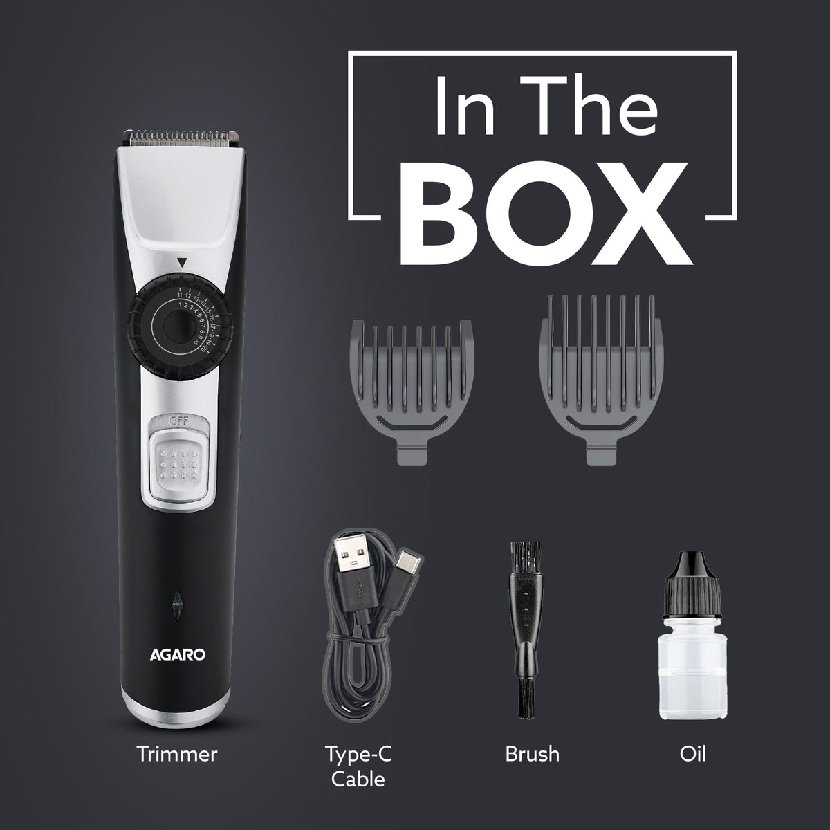Beard Trimmer MT1155, Adjustable Beard Trimmer for Men with Precision Dial, USB Rechargeable, 20 Length Settings Mustache Trimmer for Mens Gifts