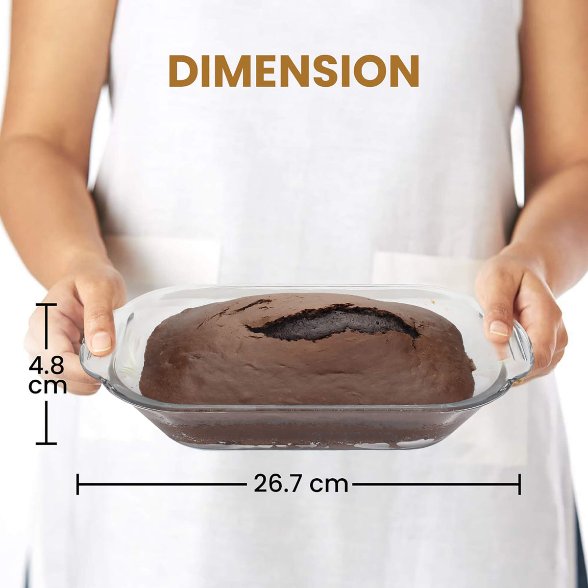 Elite Glass Baking Tray With Handle - 800ml