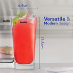 Elegant 260 ml Glasses Set of 6, Transparent Drinking Water Glass Set, Glass Tumbler for Water, Cold Drink, Juice, Dishwasher Safe, for Daily Use & Gifting