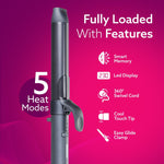 Prima Rotating Hair Curler, 32 mm Ceramic coated barrel, Automatic Curling,  Fast Heating, Ceramic Coated Titanium Barrel for Long/Medium Hair, Professional Self Curling Hair Styler, For Women, Black