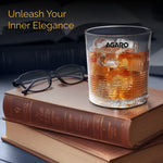 Elegant Whiskey Glass, Set of 6, 325ML, Ribbed Design, Crystal Clear,  Perfect for Scotch, Whisky, Bourbon, Liquor, Wine, Cocktail Drinks , Stylish Design