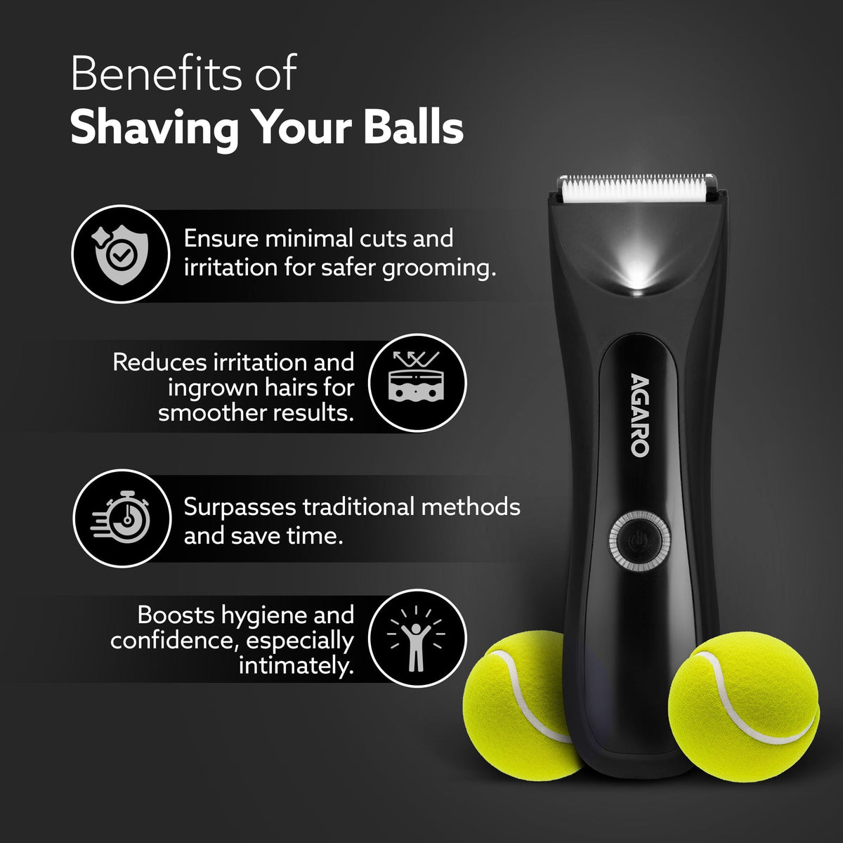 Grand Body Trimmer, For Beard, Body Shaving, 6 Length Settings, Self Sharpening Ceramic Blades, Waterproof (IPX7), Cordless, LED Torch, Dock Charging