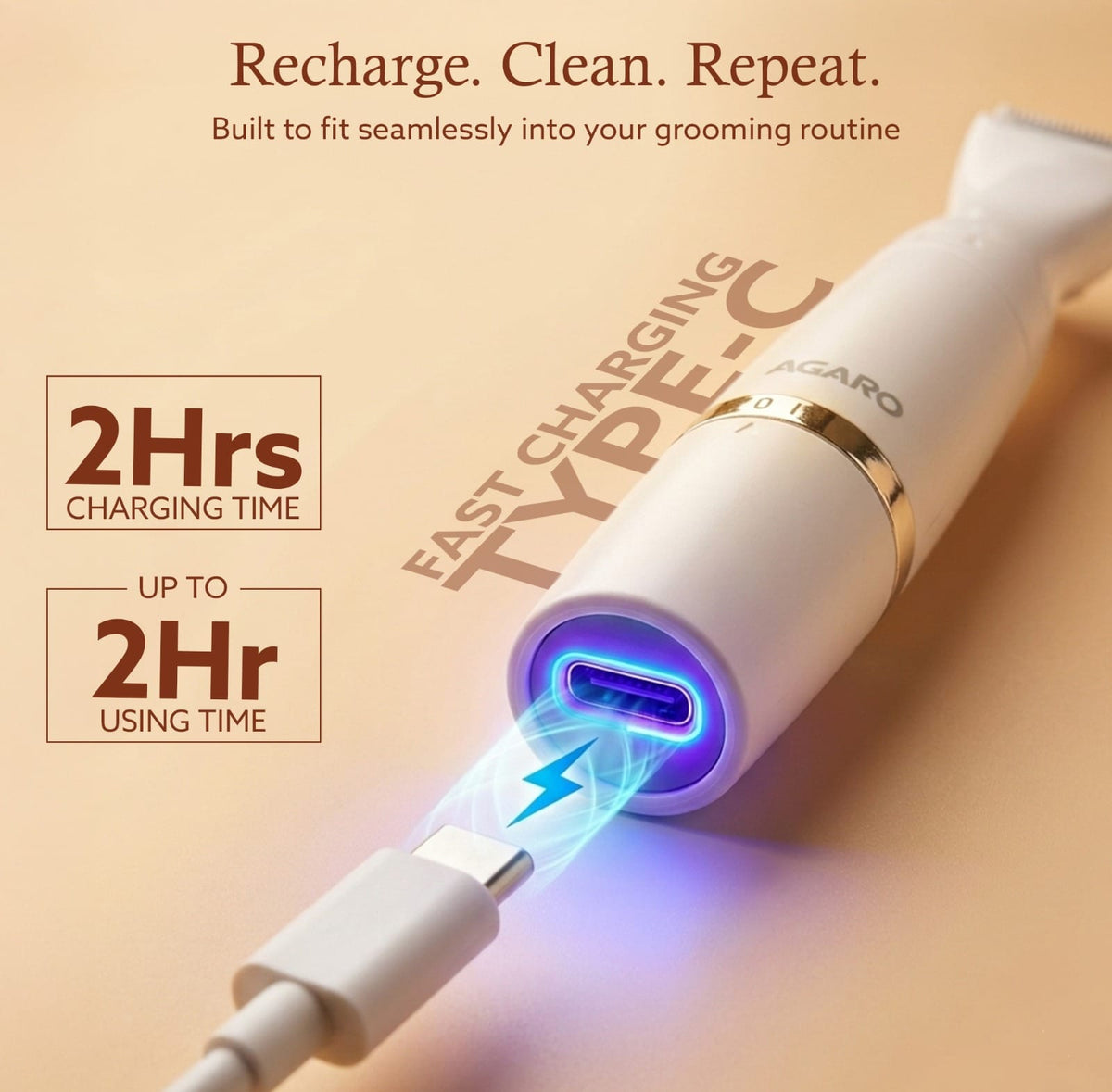 Rechargeable 3-in-1 Multi Trimmer For Women, Multipurpose Hair Remover for Women, Face, Leg, Eyebrow, Underarms, Bikini Trimmer, 90 minutes Runtime, White