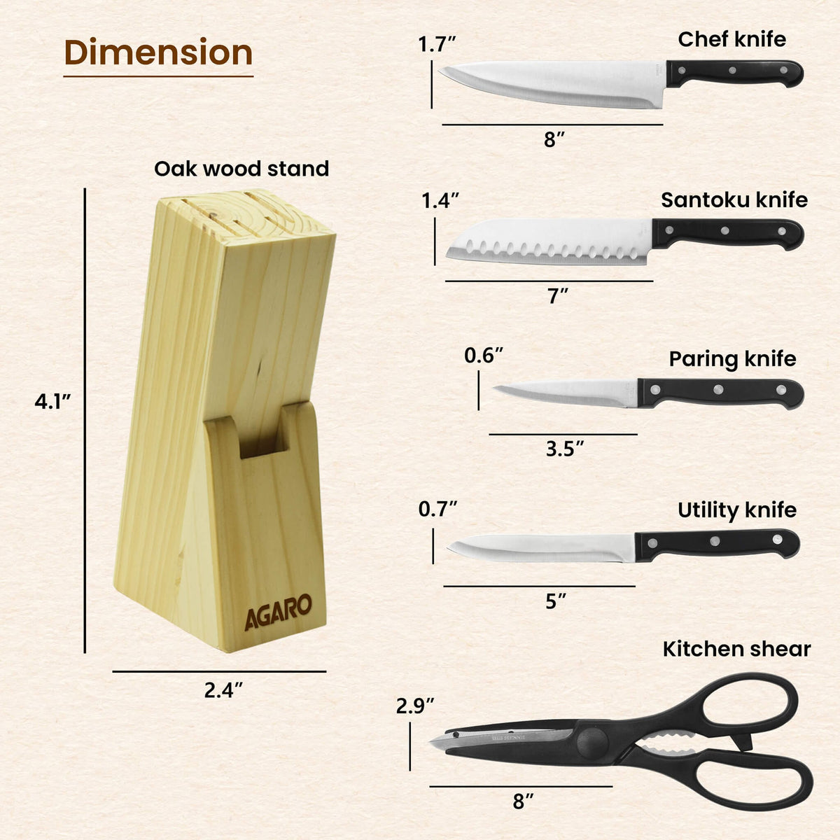 6x1 set for Knife and Scissor - SS