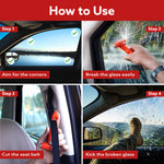 2-in-1 Car Safety Window Hammer and Seat Belt Cutter – Emergency Escape Tool with Glass Breaker & Sturdy Holder, Ideal for Vehicle Roadside Emergencies
