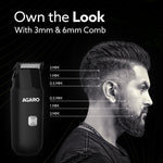 Beard Trimmer MT7007, 60 mins run time with Type C, 2pcs limit comb - 1mm & 3mm, Protective Cap, Washable Trimmer Head | Trimmer for Men