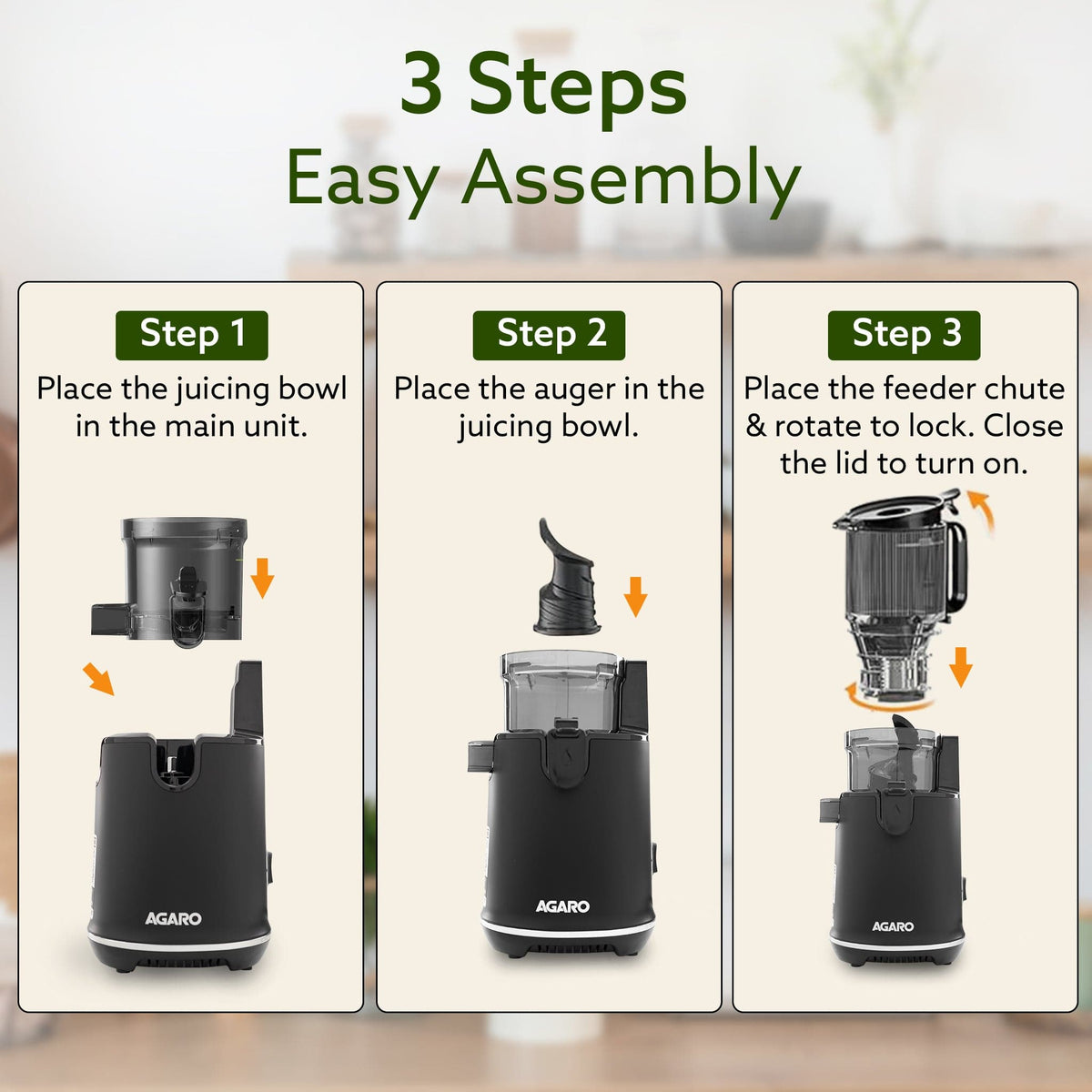 Regency Slow Juicer, 250 Watt AC Motor, Cold Pressed - Fruit, Vegetable Juicer & Nut Milks, Easy Assembly & Cleaning, Intelligent Safety Features & Auto Reverse, Stainless Steel Filter, BPA-Free