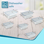 Food Storage Container With Lid, Multipurpose, Rectangular, Leak Proof, BPA Free, 120Ml, 240ml, 500ml, 1L, 1.5L, 2.5L, Set of 6
