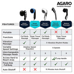 Relaxo Electric Handheld Full Body Massager with 8 Massage Heads, 5 Mode & 6 Speed Settings for Pain Relief & Relaxation
