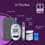 Glucometer, Blood Glucose Monitoring System with 50pcs Strips & Lancets, Glucometer Machine, Instant Blood Sugar Test at Home, Fast Blood Sugar Testing Device, Simple & Accurate, GLM-76