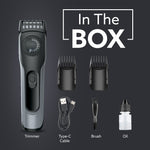 Beard Trimmer MT2525, Cordless ElectricBeard_Trimmer with Precision Dial, USB Rechargeable, 20 Length Settings Mustache Trimmer for Mens Gifts