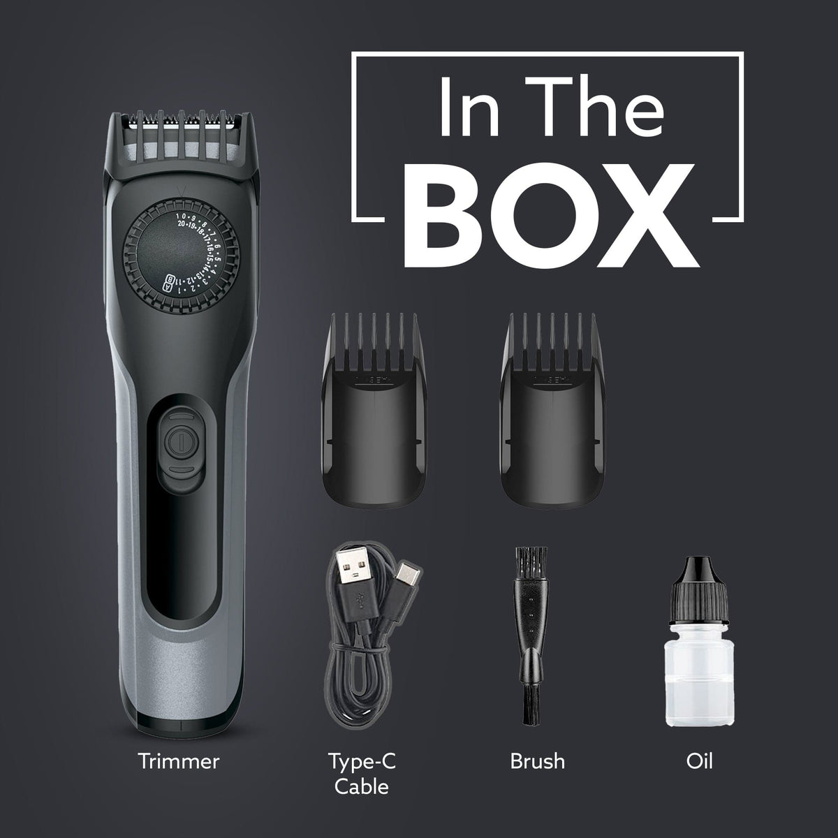 Beard Trimmer MT2525, Cordless ElectricBeard_Trimmer with Precision Dial, USB Rechargeable, 20 Length Settings Mustache Trimmer for Mens Gifts