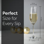 Elegant Wine Glass 195ml, Set of 6, Whisky, Vodka, Tequila, Liquor, Wine Tasting, Cocktail, Home, Bar