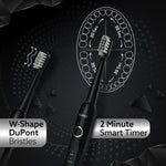 COSMIC ADVANCE Sonic Electric Tooth Brush For Adults With 5 Modes, 2 Brush Heads & Rechargeable With 4 Hours Charge Lasting Up To 25 Days, Power Toothbrush, (Black)
