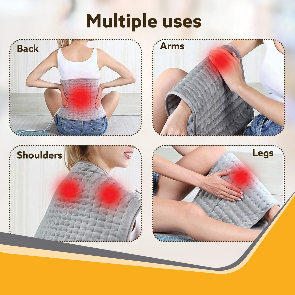 Ortho Electric Heating Pad, Orthopaedic Heating Belt with Temperature Controller, Heat Therapy Waist Belt, for Pain Relief of Back, Neck, Lumbar Muscle Strain, Cramps ( Grey, HP4112)