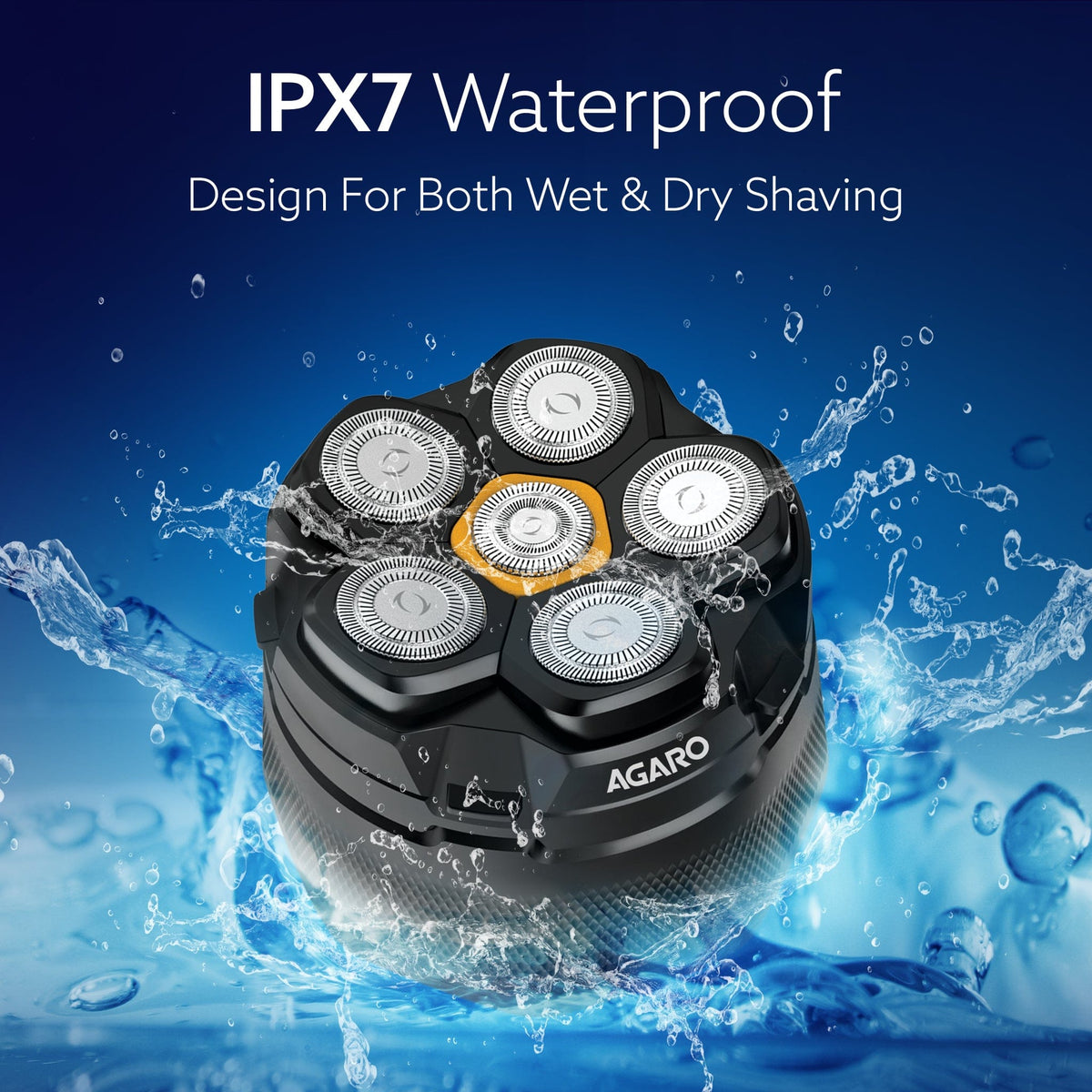 HS7979 Head Shaver, for Bald Men, 6 Flexible Heads, Wet/Dry Head Shaver, Rechargeable, IPX7 Waterproof, Detachable Heads