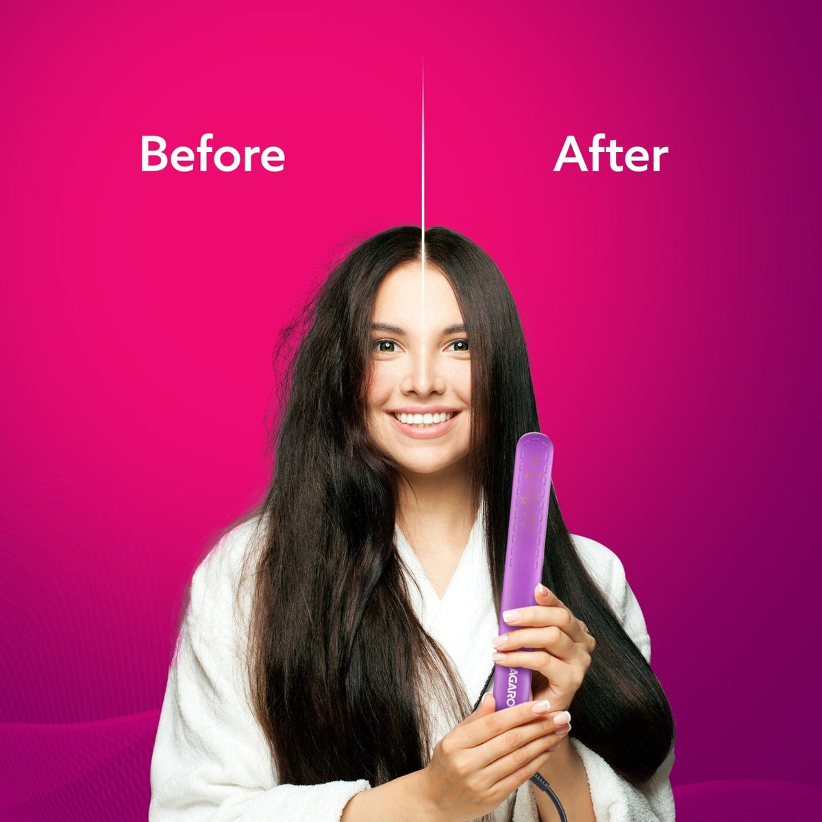 Hair Straightener, Keratin Infused Ceramic Coated Titanium Plates, Fast Heating, 4 Temperature Settings, Hair Straightening, Hair Styling For Women, Purple