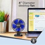 Breeze USB Desktop Fan, Personal Mini Fan for Home Office Bedroom, Study, Black