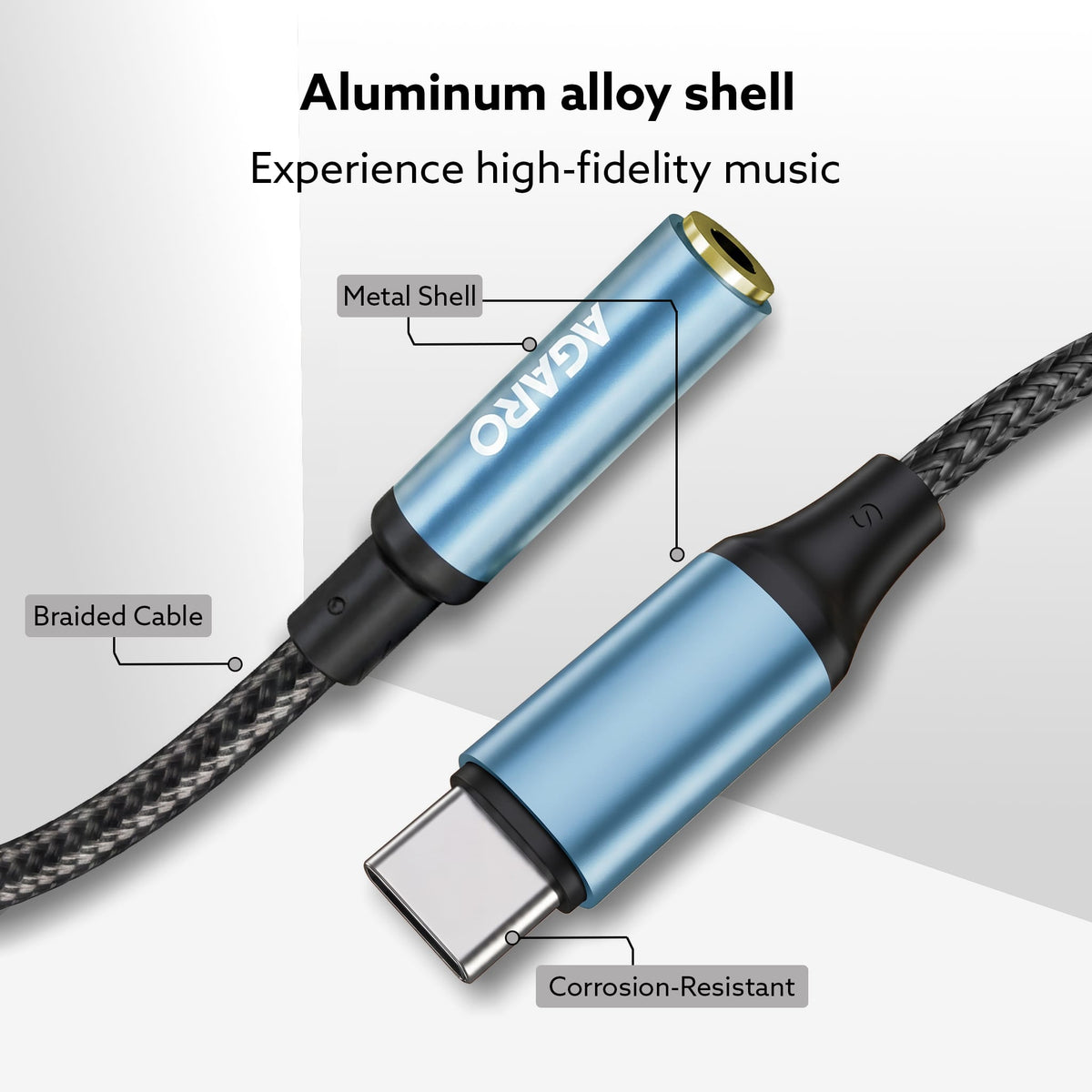 Type-C to 3.5mm Aux Female Converter with Built-in DAC, Hi-Res Durable Audio Adapter, Supports Mic & Calls, Compatible with iPhone 15 & above, Mobile, Laptops, Plug & Play USB-C to AUX Adapter