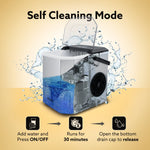 Regal Ice Maker, Compact Ice Maker, 1.2L water Tank, 9 Pcs bullet Ice Cube at a time, Stainless Steel Body