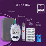 AGARO Glucometer, Blood Glucose Monitoring System with 10pcs Strips & Lancets, Glucometer Machine, Instant Blood Sugar Test at Home, Fast Blood Sugar Testing Device, Simple & Accurate, GLM-76