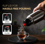 Delite Stainless Steel Flask with Bag, 1000ml, Up to 24 Hrs Hot & Cold, ISI Certified, Triple Vacuum Insulated, Leak Proof, Flip Lid Closure, BPA & Rust Free, for Travel, Office & Outdoor Use