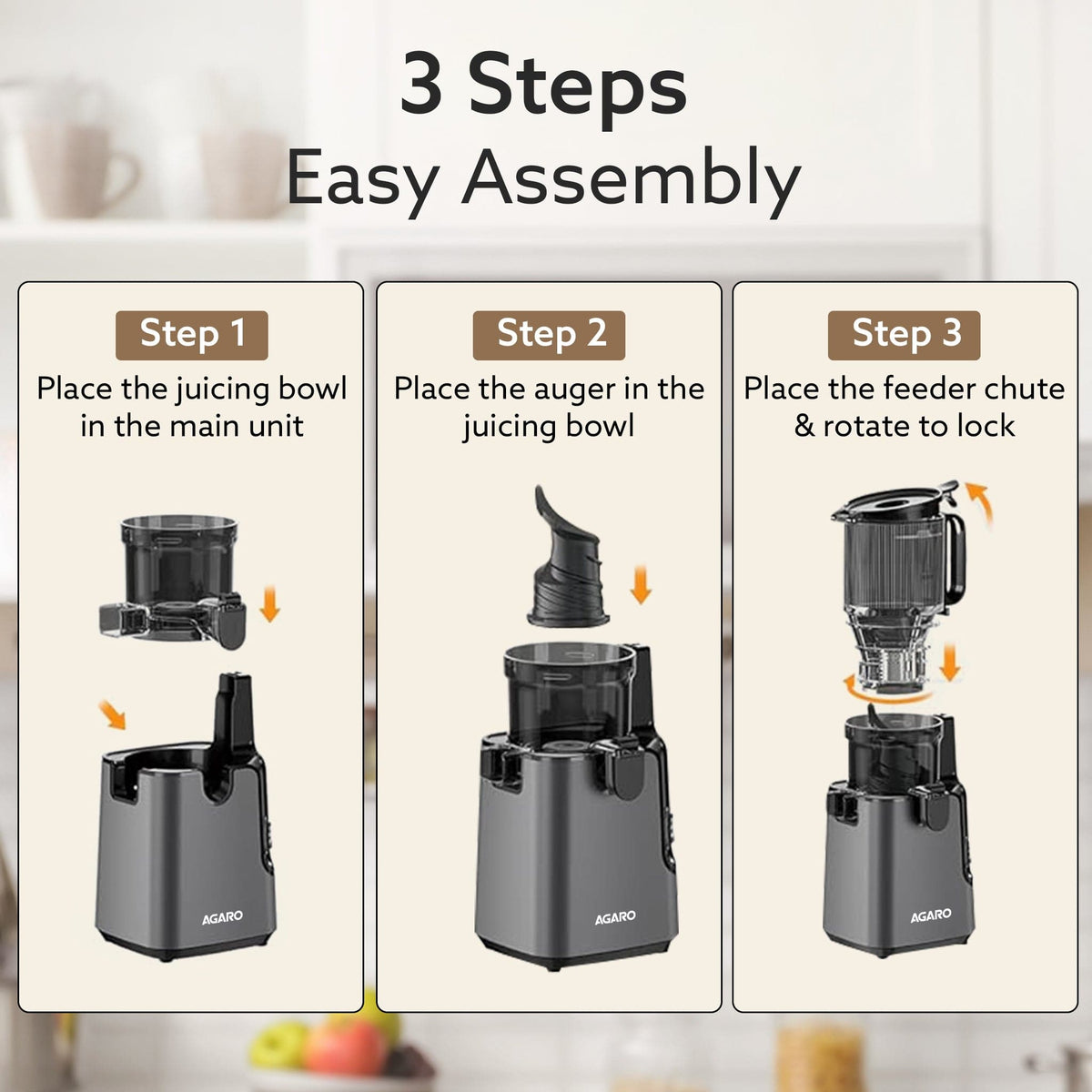 Regal Cold Press Slow Juicer, 250 Watt DC Motor, Easy Assembly & Cleaning, Auto Reverse, Advanced Safety Lock, Fruit & Vegetable Juicer & Nut Milk, Stainless Steel Filter, BPA Free Plastic