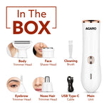 Female Multi Trimmer 3117 – Facial Hair Removal Machine, Bikini Trimmer, Eyebrow & Nose Hair Trimmer Painless body hair trimming. Type-C charging, up to 90 minutes runtime,White.