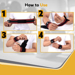 Wrist Support with Thumb Loop Straps, for Gym, Fitness & Weightlifting, Made of Velcro & Elastic Band, for Men & Women, Set of 2, Universal Size ( Black & Red )