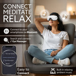Supreme Eye Massager with Lukewarm Heat, Relax, Reduce Eye Strain, Relief from Stress, Headache & Migraine Pain, Air Compression Massage, 180° Foldable, 5 Modes, Bluetooth Music, Improves Sleep