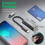Type C to Ethernet Adapter RJ45 to Thunderbolt 3 Type C Gigabit Network LAN 1000Mbps Converter Compatible with All Type C Devices, Black