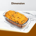 Elite Glass Loaf Tray Rectangular, 1800ml, Bake Safe, Oven Safe, Glass Dish Tray, Borosilicate Glass Tray, Serving Tray,  Microwave Oven Safe, Kitchen, Food Serving, Transparent
