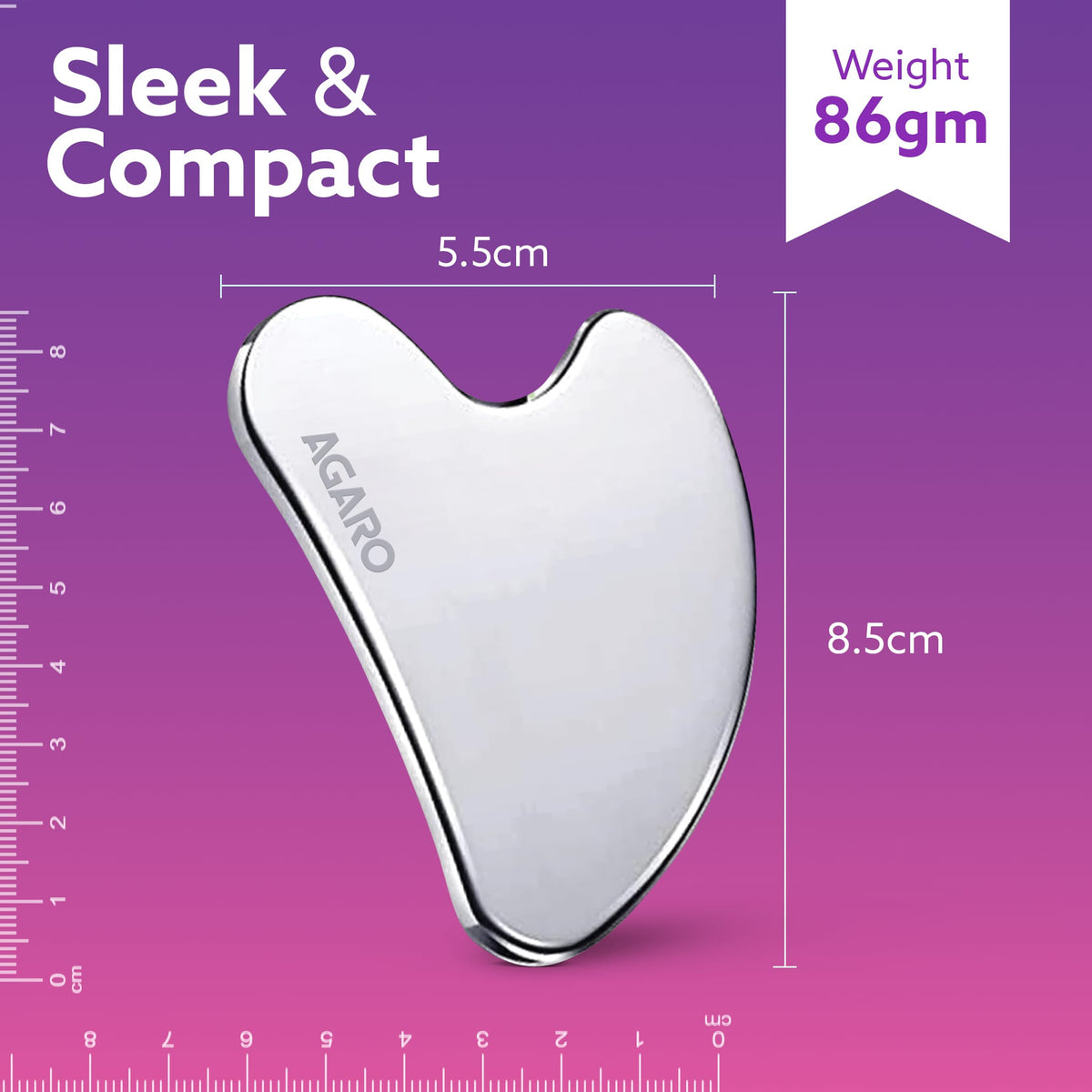 Premium Stainless Steel Gua Sha Tool – Facial Massager for Face, Neck & Eyes, Tightens Skin, Reduces Wrinkles & Relaxes Muscles, improve circulation, reduce puffiness, enhance skin elasticity