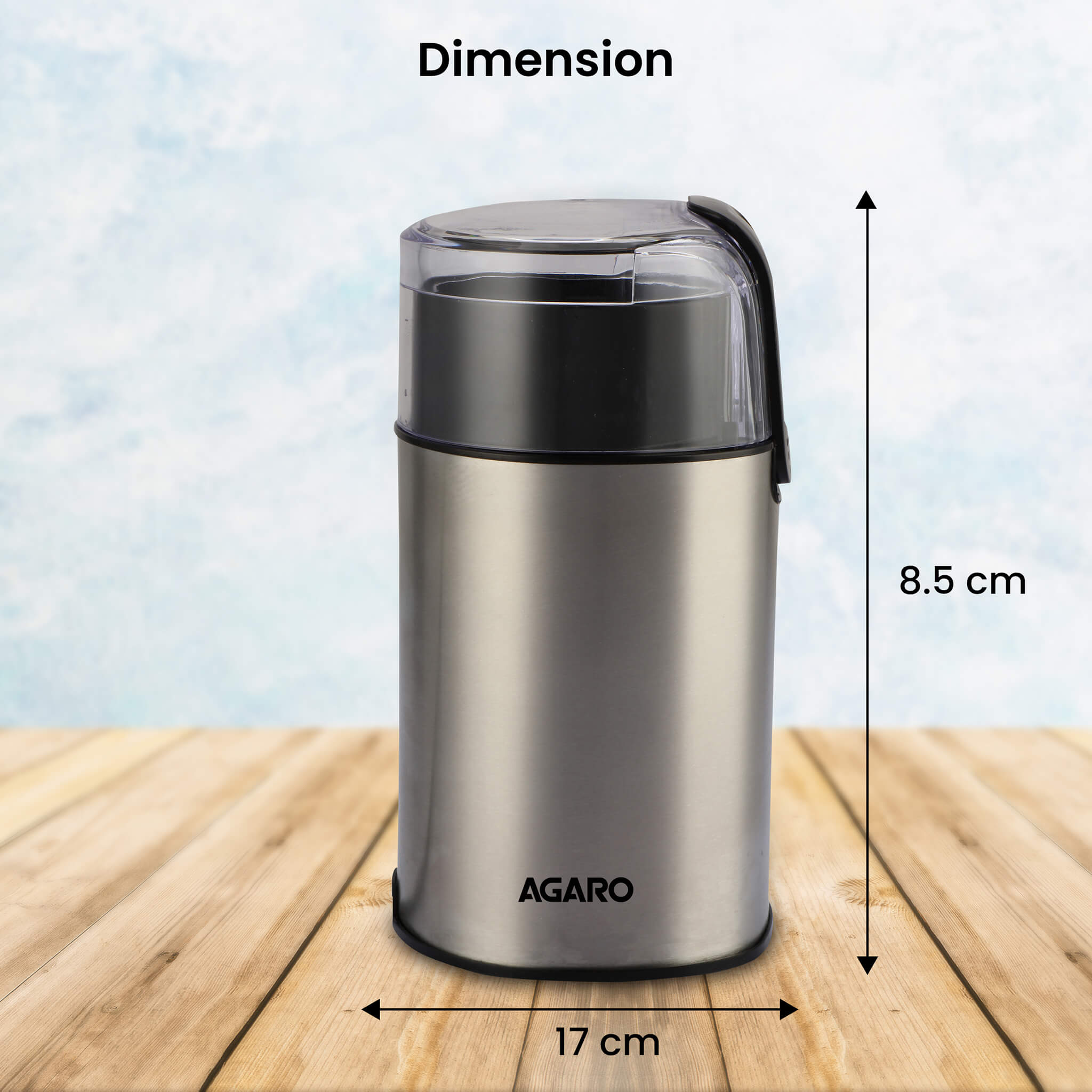 AGARO Elite Manual Coffee Grinder, Ceramic Grinder with Glass jar, 6  Adjustable Settings, Stainless Steel Body, Tooth Handle, No Power, Whole  Bean