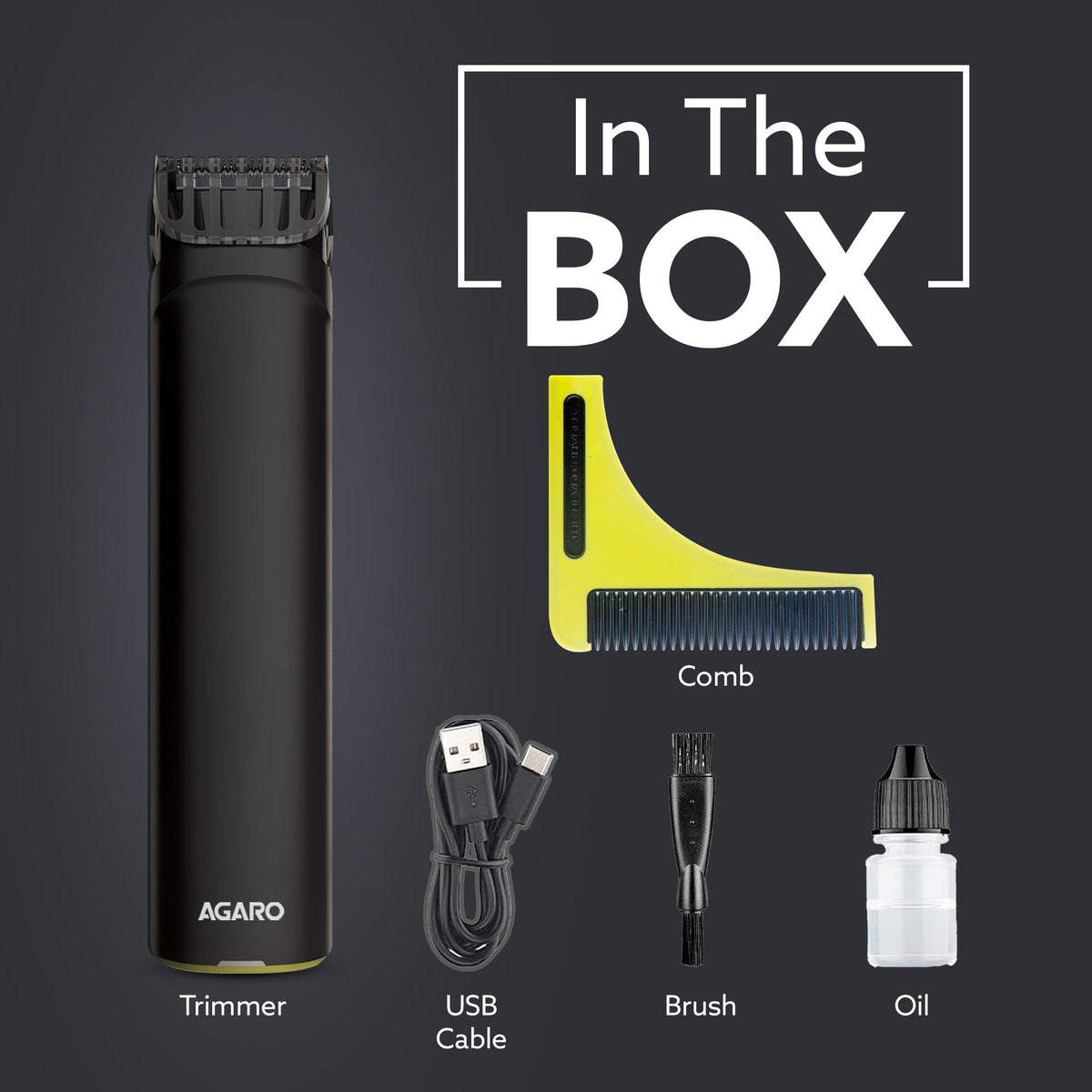 MT 8001 Beard Trimmer for Men, 60min Run Time, USB Charging, Fast Charge, 20 Length Setting, Rechargeable Battery, Black