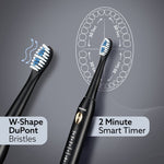 COSMIC LITE Sonic Electric Tooth Brush For Adults With 5 Modes, 2 Brush Heads & Rechargeable With 4 Hours Charge Lasting Up To 25 Days, Power Toothbrush, (Black)