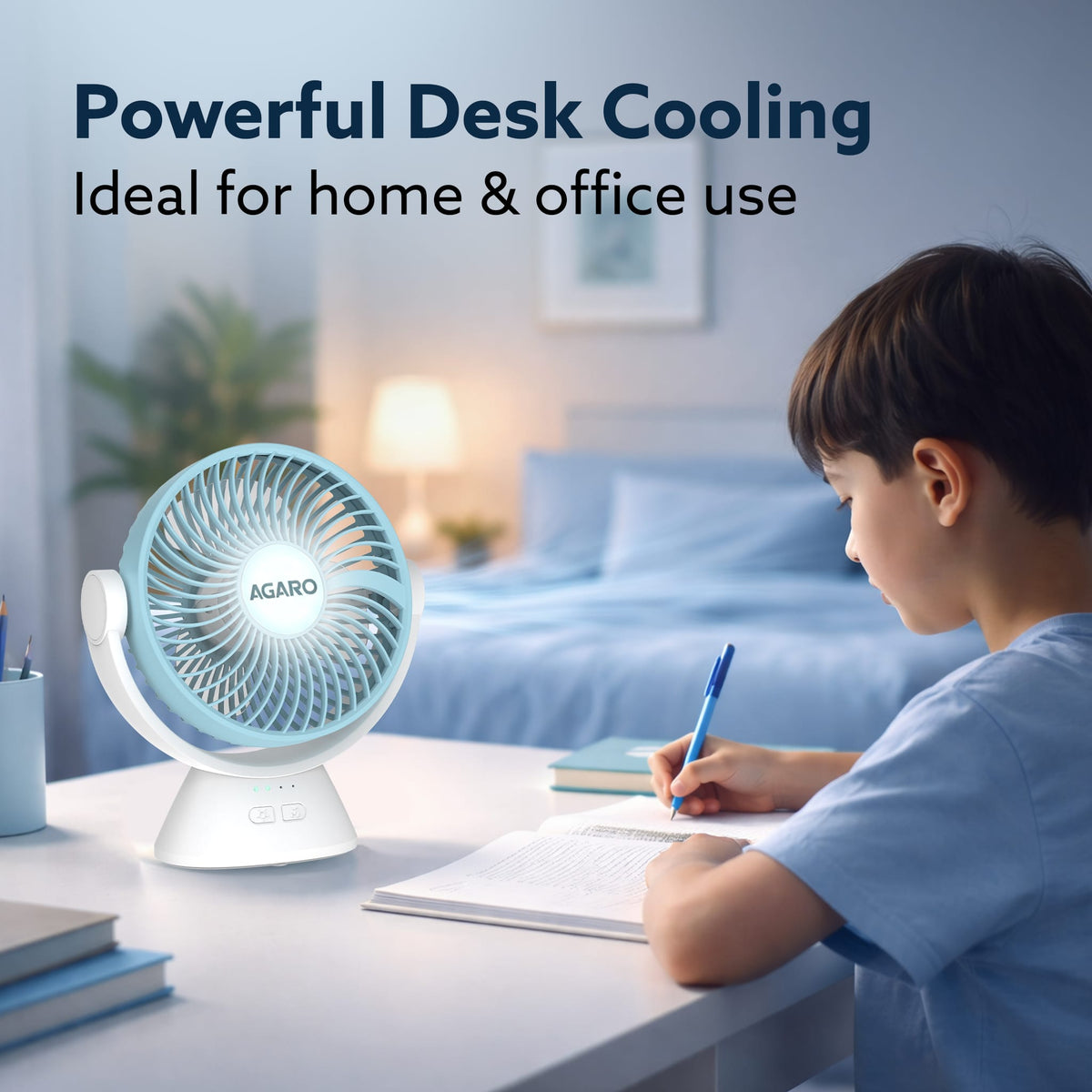 Delight Mini Desk Fan, Rechargeable & Portable