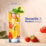 Elegant 290 ml Glasses Set of 6, Transparent Drinking Water Glass Set, Glass Tumbler for Water, Cold Drink, Juice, Dishwasher Safe, for Daily Use & Gifting