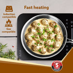 Royal Honey Comb Frying Pan, 1L Capacity, 22 cm Diameter, Tri-Ply Steel with Honey Comb, Riveted  Handle,  Food Safe & PFOA Free, Gas & Induction Compatible, Cooking, Frying, Serving, Silver